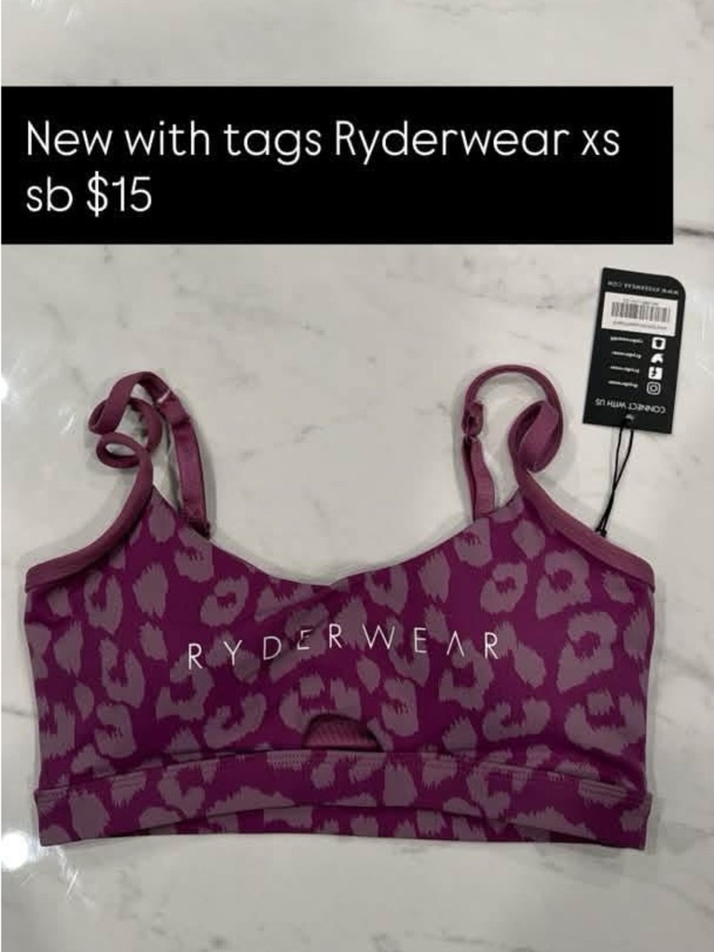 Ryderwear Purple Magenta Leopard-Print Sports Bra